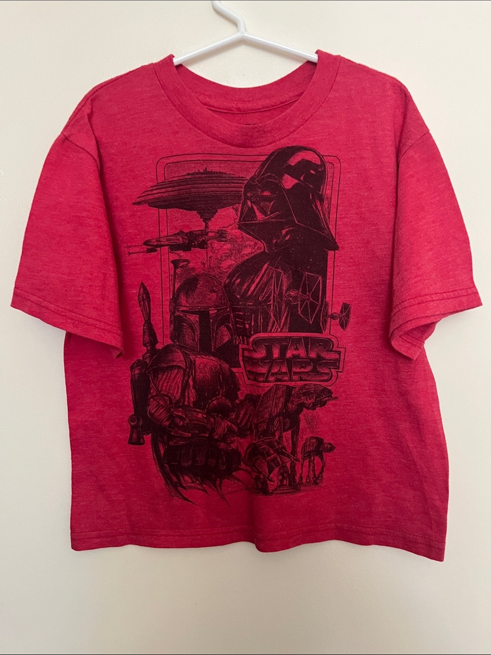Star Wars Soft Red Heather Logo Tee- Kids size XS- Great Preowned Condition